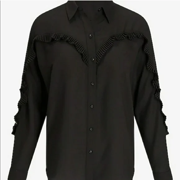 Express Western Ruffle Blouse XS - Picture 3 of 7